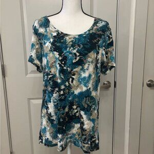 Christopher and Banks multicolored abstract print flowy top size L